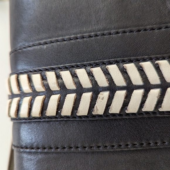 Rebecca Minkoff Whipstitch Black White Leather Purse - Picture 7 of 14